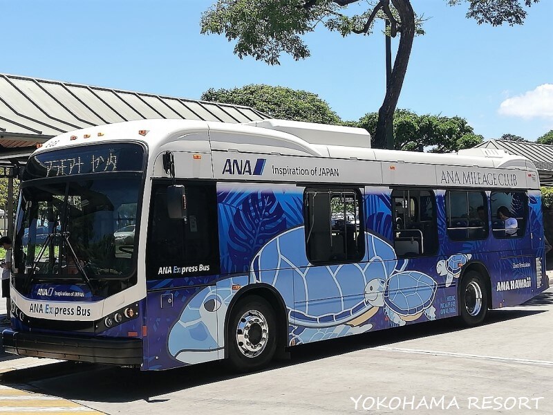 ハワイ ワイキキ ANAエクスプレスバス ブルー アラモアナセンター