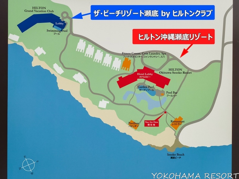ヒルトン沖縄瀬底リゾート 敷地内地図