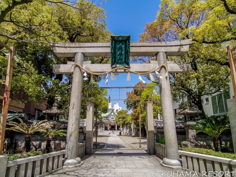 難波八坂神社の入り口の鳥居