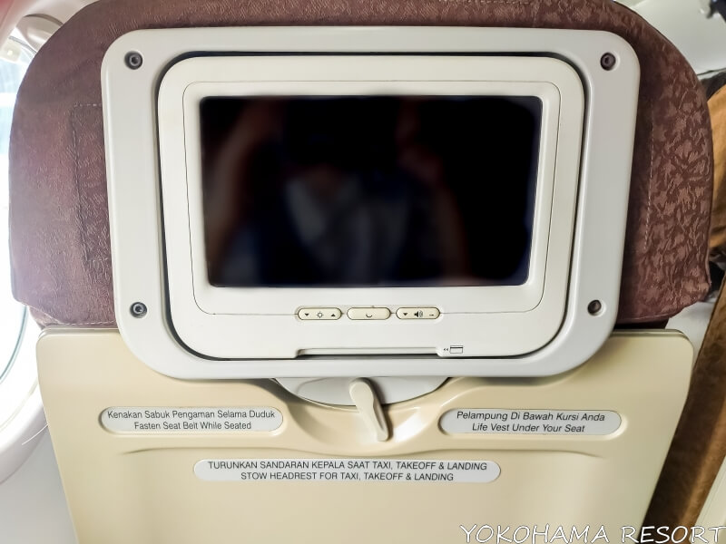 国内線エコノミークラスのパーソナルモニター