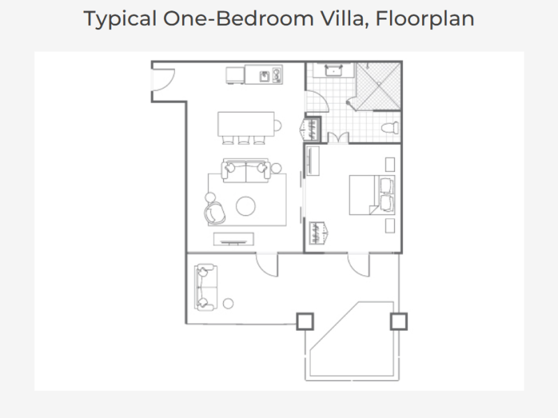 マリオット・バリ・ヌサ・ドゥア・テラス 1BR間取り図