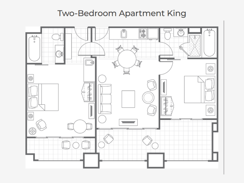 マリオット・バリ・ヌサ・ドゥア・ガーデンズ2BR間取り図